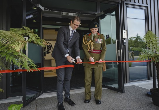 Photo 1. Mil Health & Performance Centre in Burnham   opening ribbon cutting Minister and Surg General.s