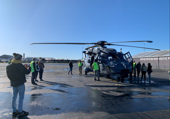 An NH90 helicopter is pictured prior to departure 